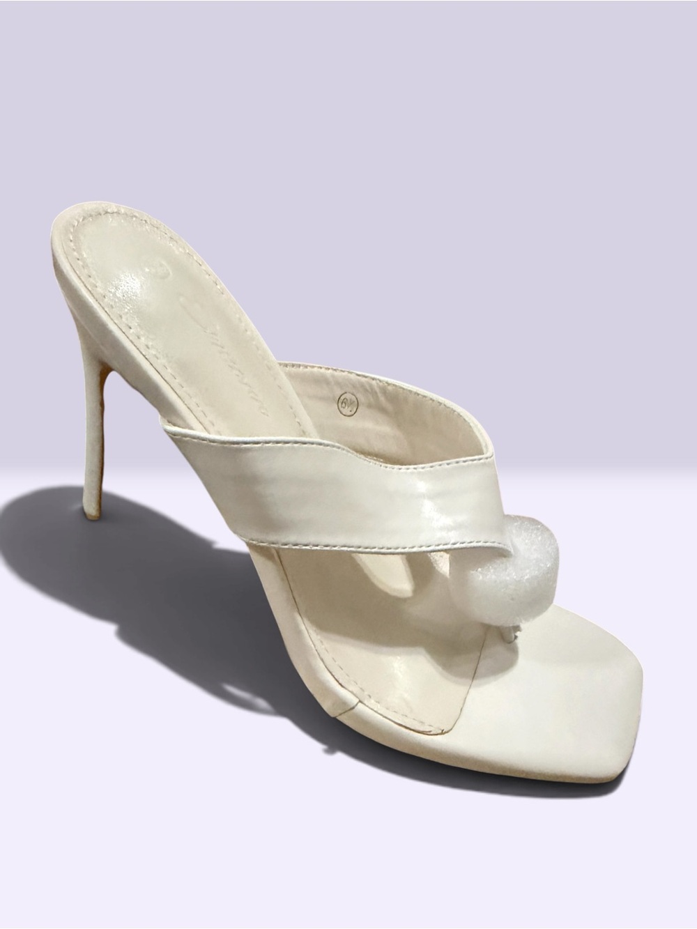 White High Heel Slide Sandal